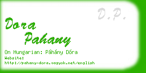dora pahany business card