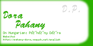 dora pahany business card